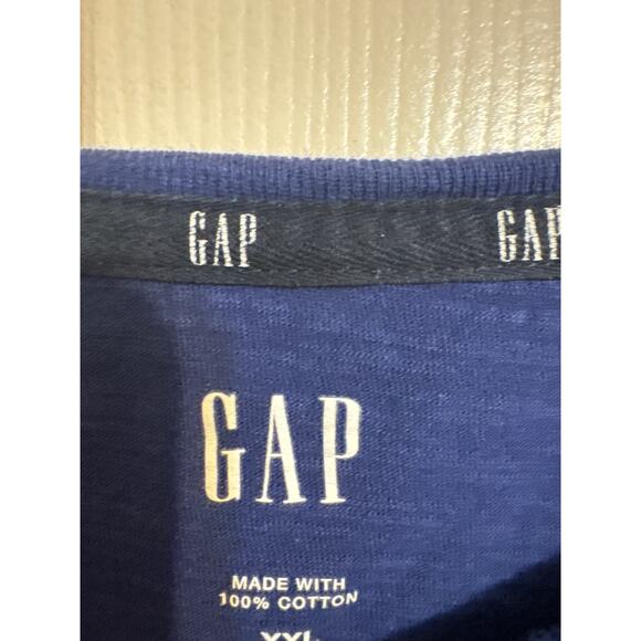 GAP Slub Cotton Pocket Tee XXL Blue Men’s Basic Crew Neck - Picture 3 of 3